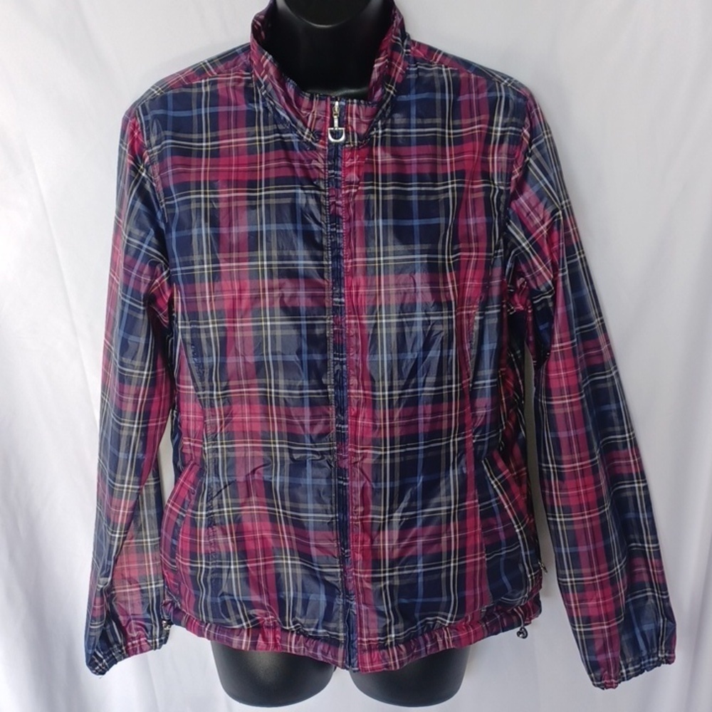 Ariat Women’s Navy & Pink Plaid Windbreaker Jacket M
